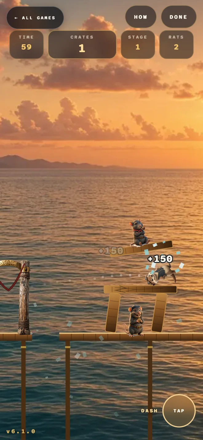 A guest clearing crates on the pier
